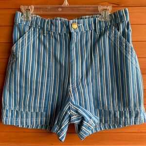 Big Bud Press Blue and White Stripe Work Shorts, Size Medium